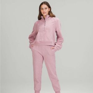 *SOLD* LULULEMON SCUBA SWEATSUIT - Pink Heathered Taupe Size XS/S Top - 6 Bottom